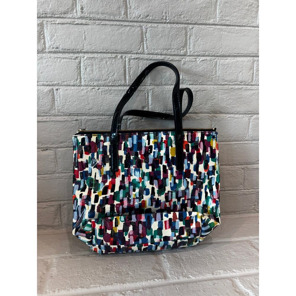 kate spade Multicolor Paint-Brush Stroke Patent Leather Tote - Picture 3 of 6